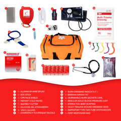 Ever Ready First Aid trauma kit bag tools area with stethoscope and cuff