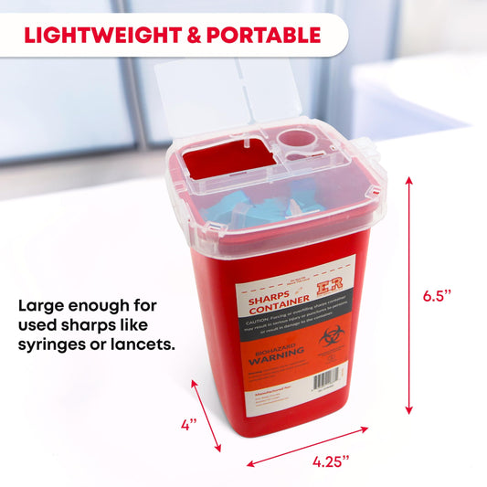 Split lid design on Ever Ready container for leak-proof, safe handling.