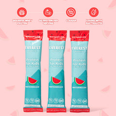 Everest Essential Kids Clear Whey Watermelon served in glass, refreshing nutrition during snack time.