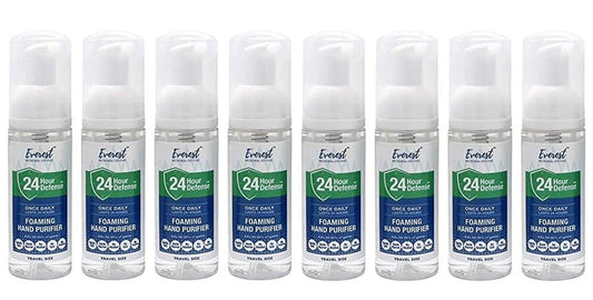 Everest Microbial Defense foaming hand sanitizer bottle front, fragrance-free and gentle on skin.