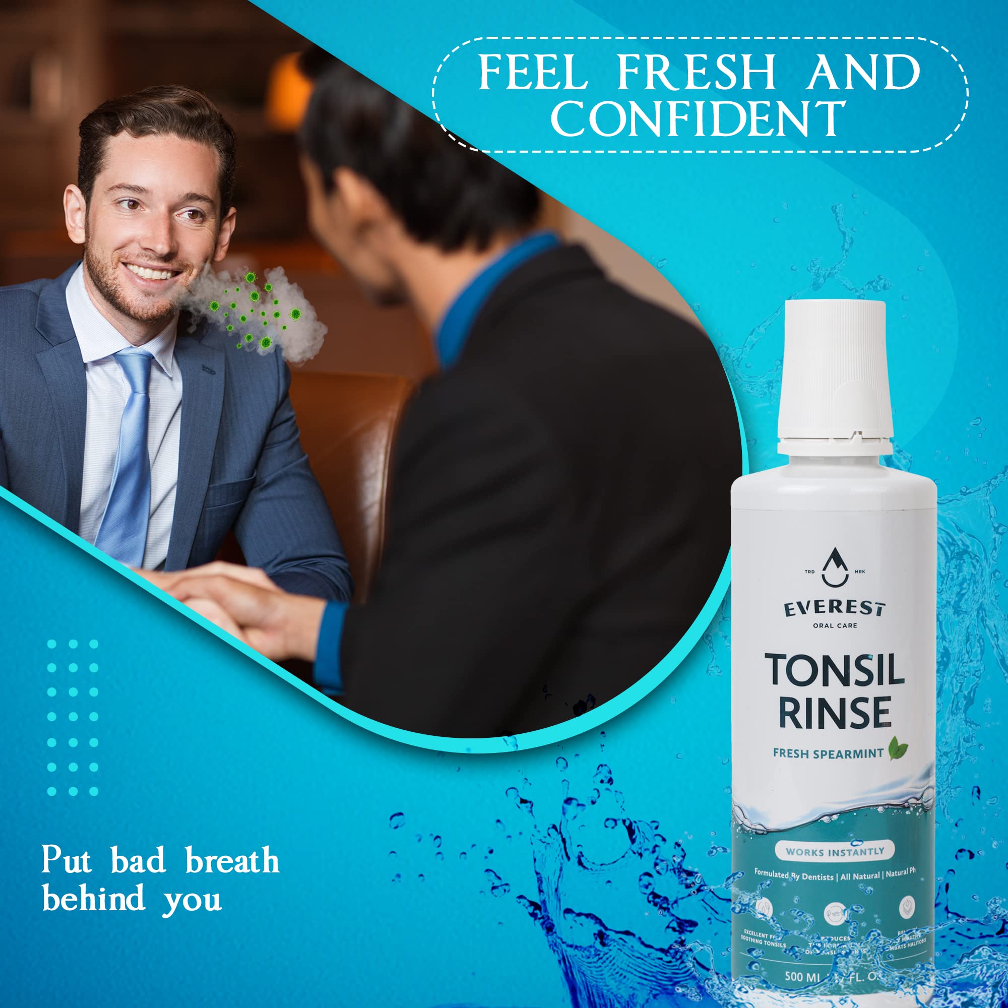 Everest Mouth Wash natural ingredients highlighting aloe and chamomile