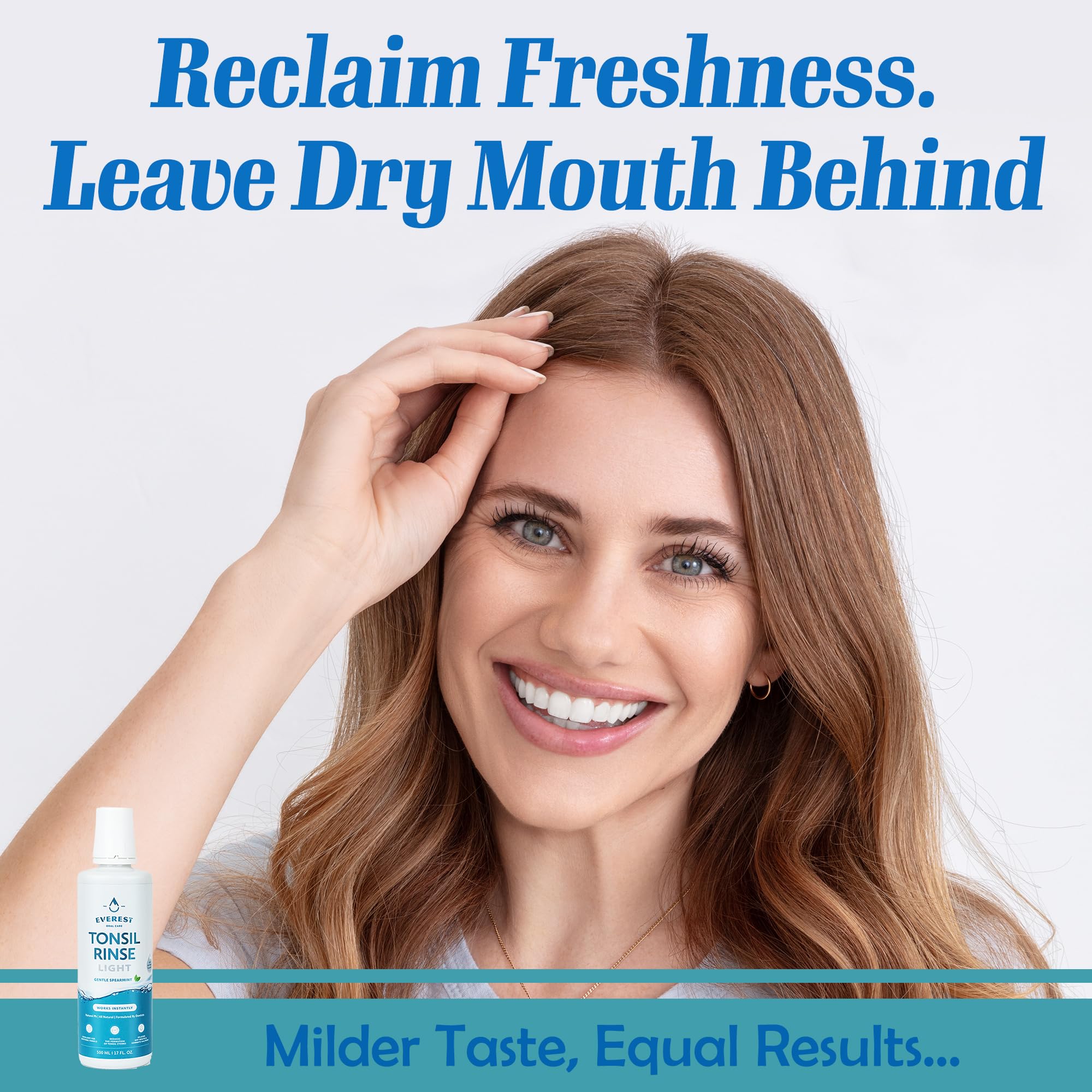 Everest Mouth Wash swishing action demonstrates full-mouth rinse