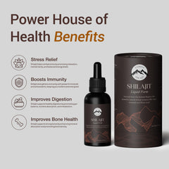 Everest Shilajit Drops highlight precise dropper dosing for consistency.