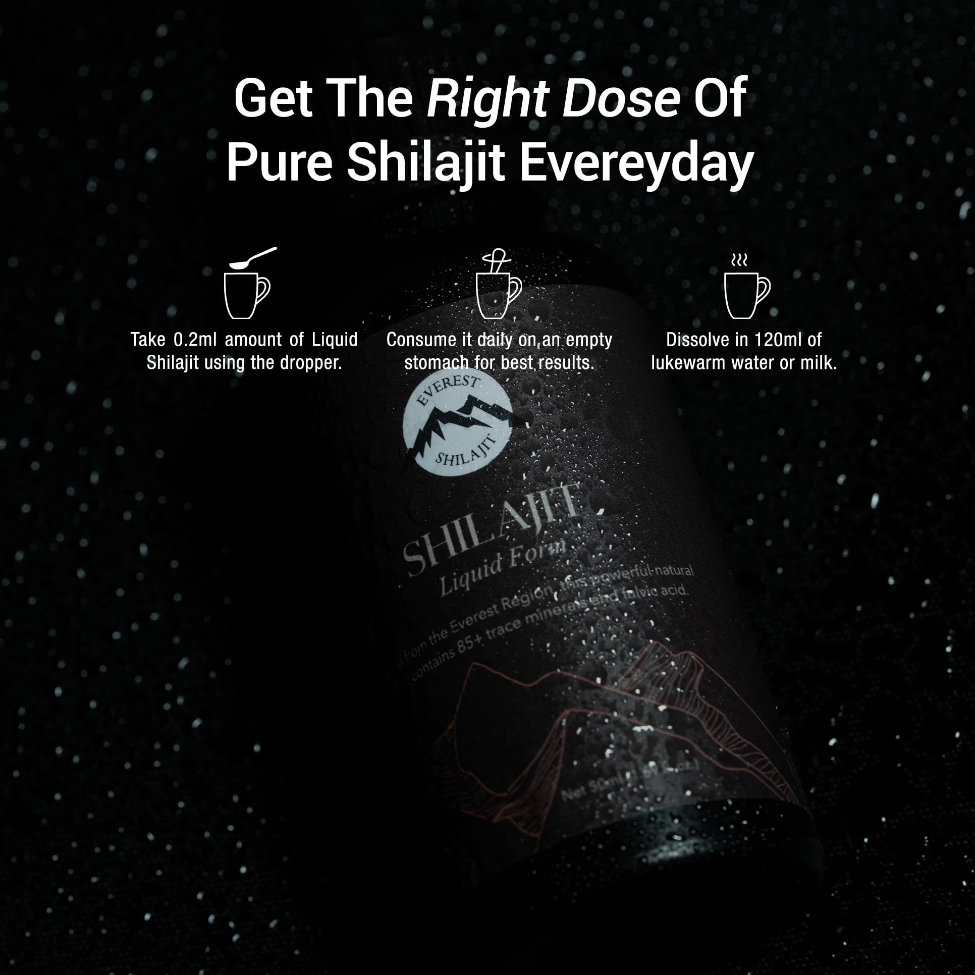 Everest Shilajit Drops lab-tested purity for confidence and safety.