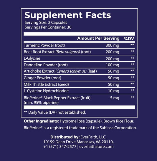Everfaith Livergy capsules close-up for everyday use and wellness.