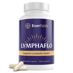 EVERFAITH LymphaFlo bottle on a clean surface supporting natural lymph flow and daily vitality