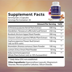 Close-up of LymphaFlo capsules highlighting easy daily supplementation for gentle lymph system support