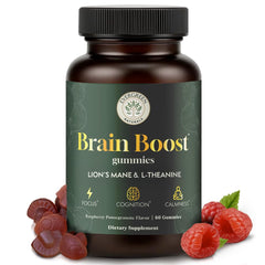 Evergreen Naturals Lion's Mane gummies in a jar boost focus and mental clarity.