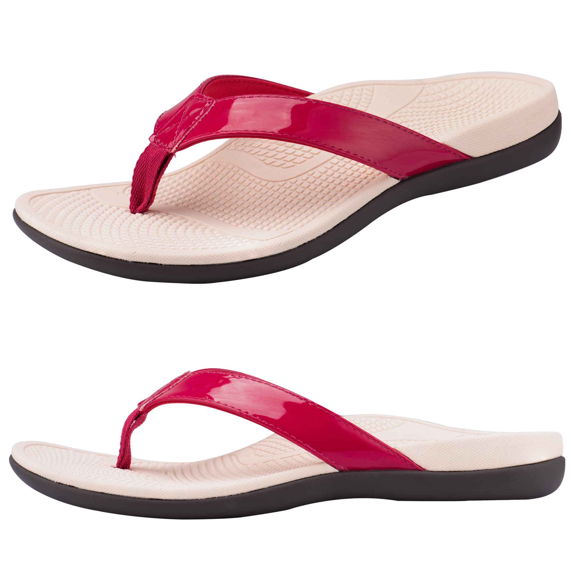 Everhealth orthotic flip flops show arch support for all-day comfort and arch alignment