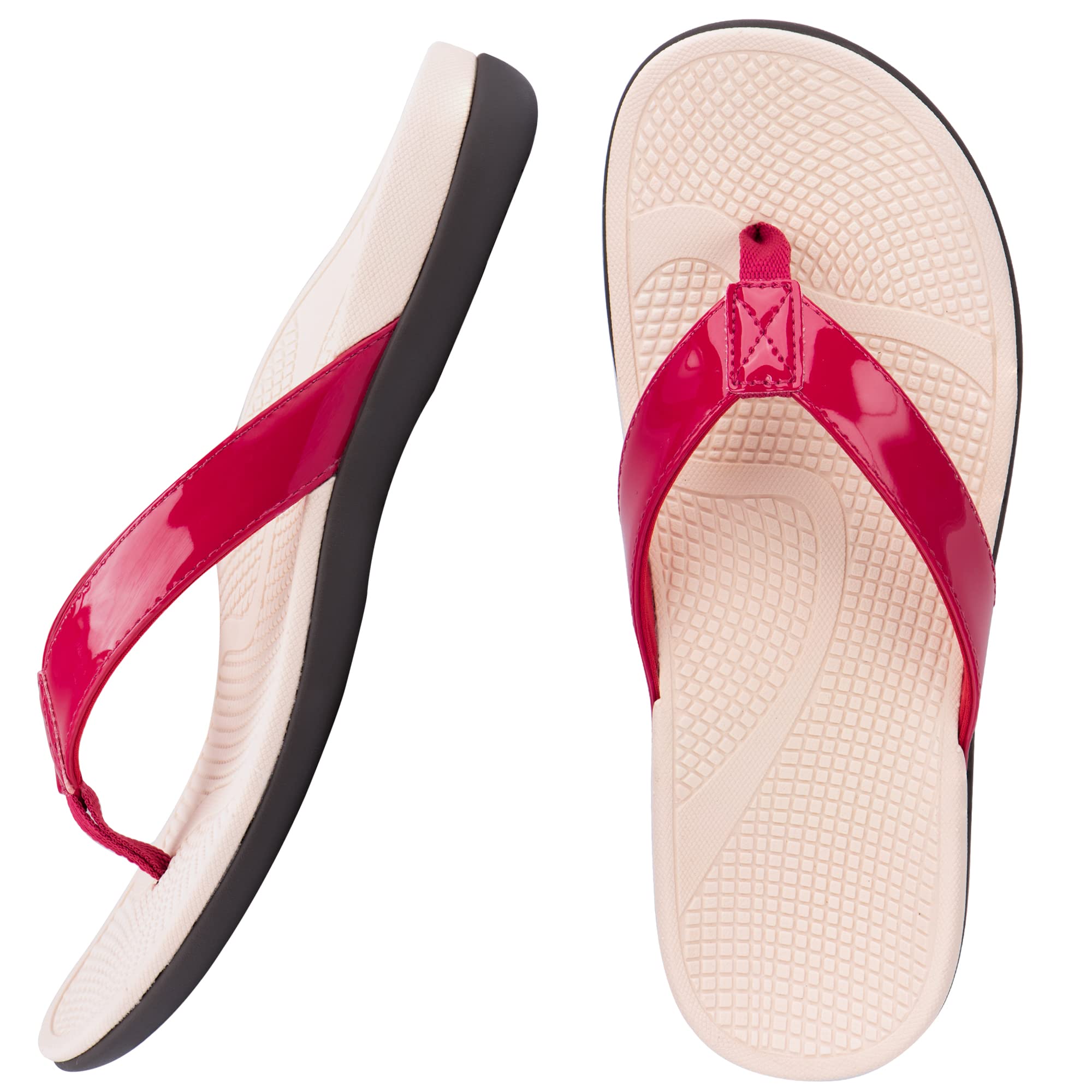 Everhealth flip flops with deep heel cup stabilizing heels during impact