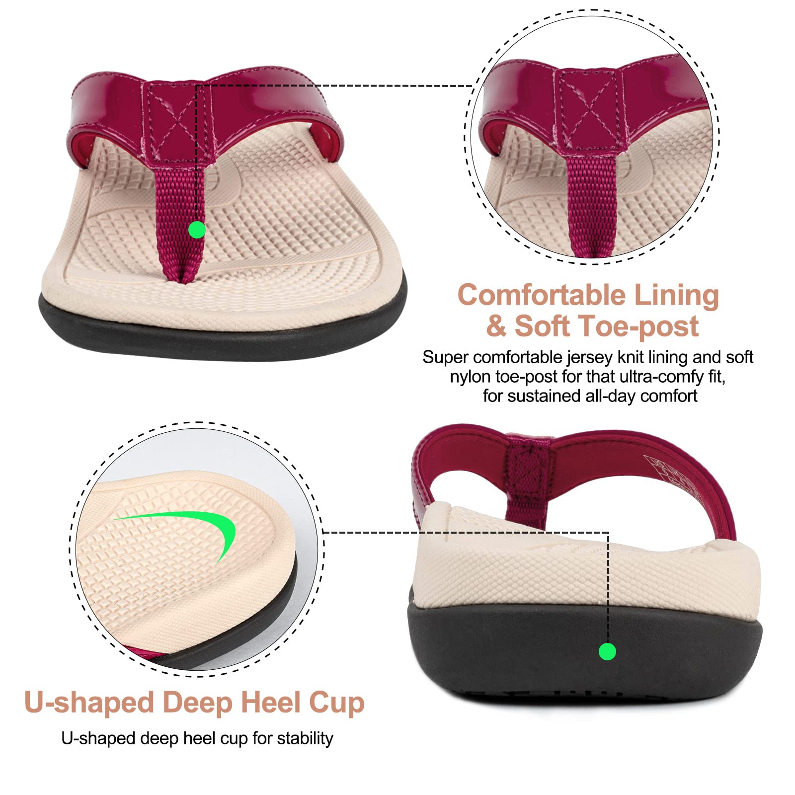 Everhealth flip flops featuring quick-drying lining and comfortable straps
