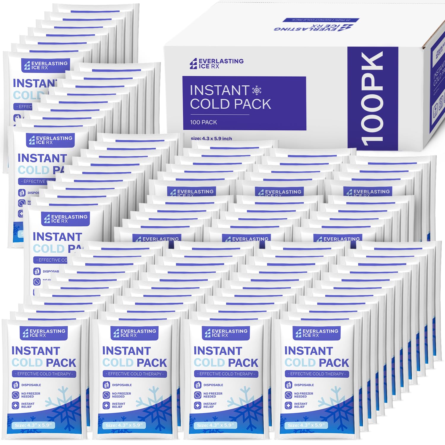 Everlasting Ice RX instant ice pack folded and activated for on-the-go relief