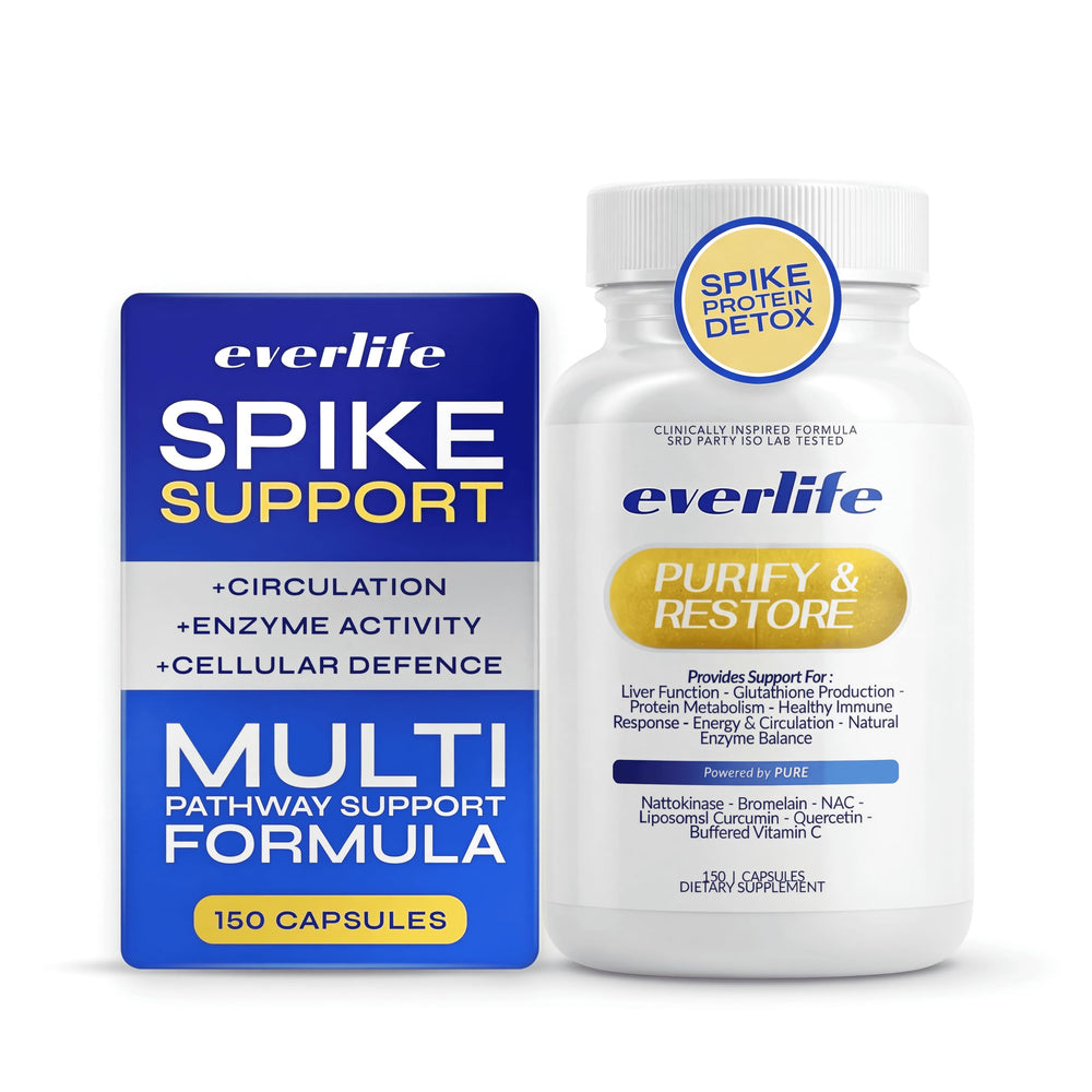 Everlife Spike Protein Detox bottle close-up for full-body support.