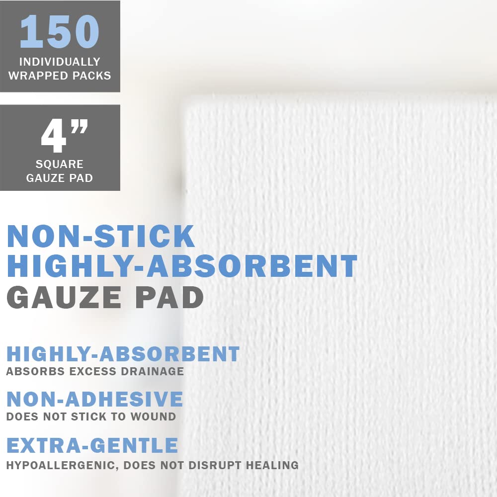 EVERLIT 12-ply ultra-absorbent gauze in sterile packaging supports clean dressing changes.