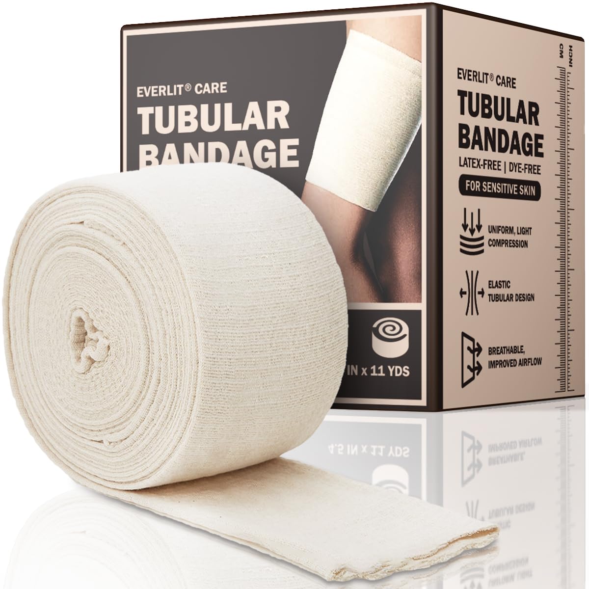 Everlit 560D cotton blend bandage close-up shows latex-free comfort for sensitive skin
