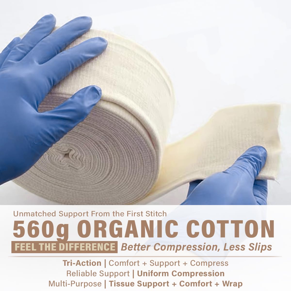 Everlit 560D arm-bandage wrapped demonstrates secure, breathable compression