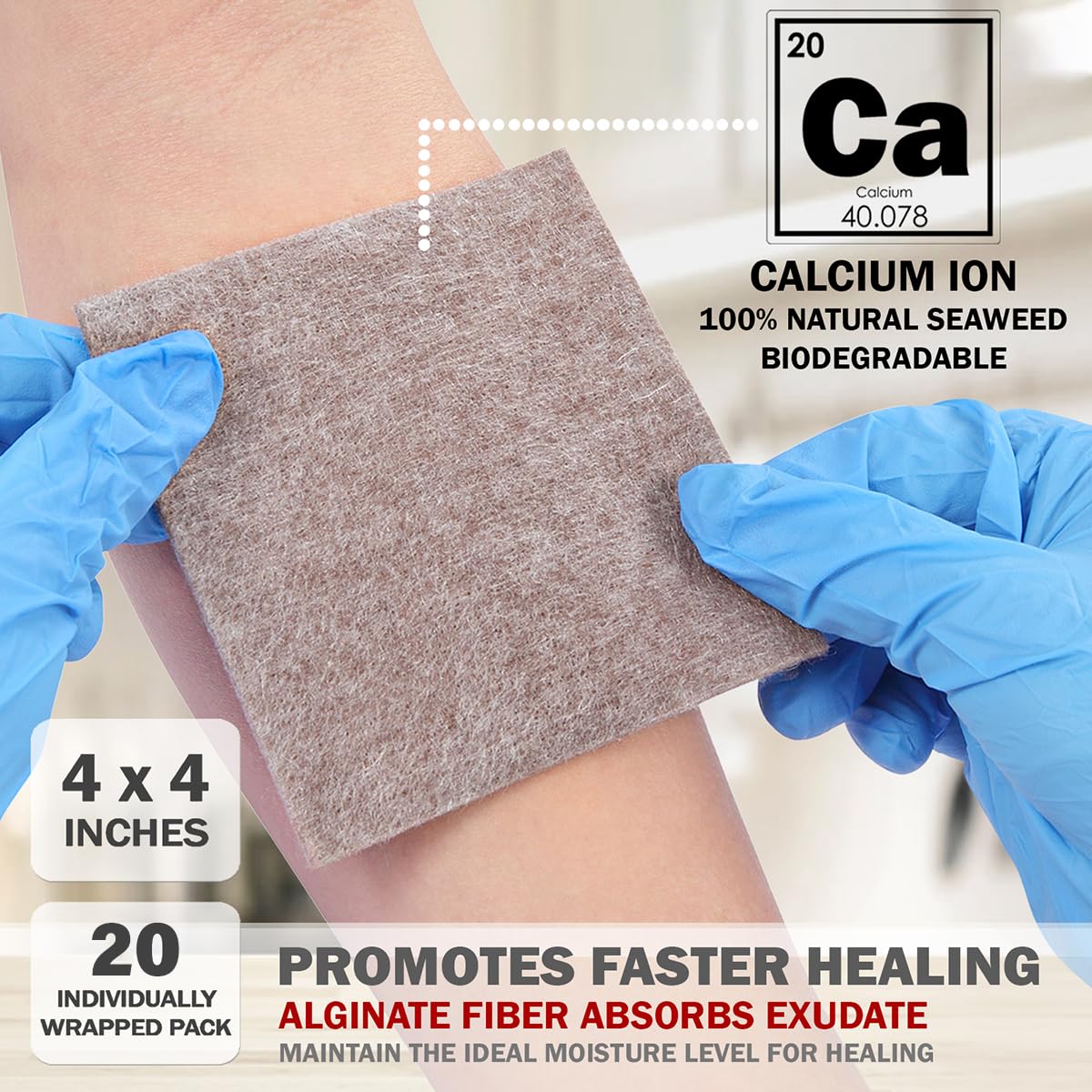 EverLIT calcium alginate dressing gel formation supporting moist wound environment