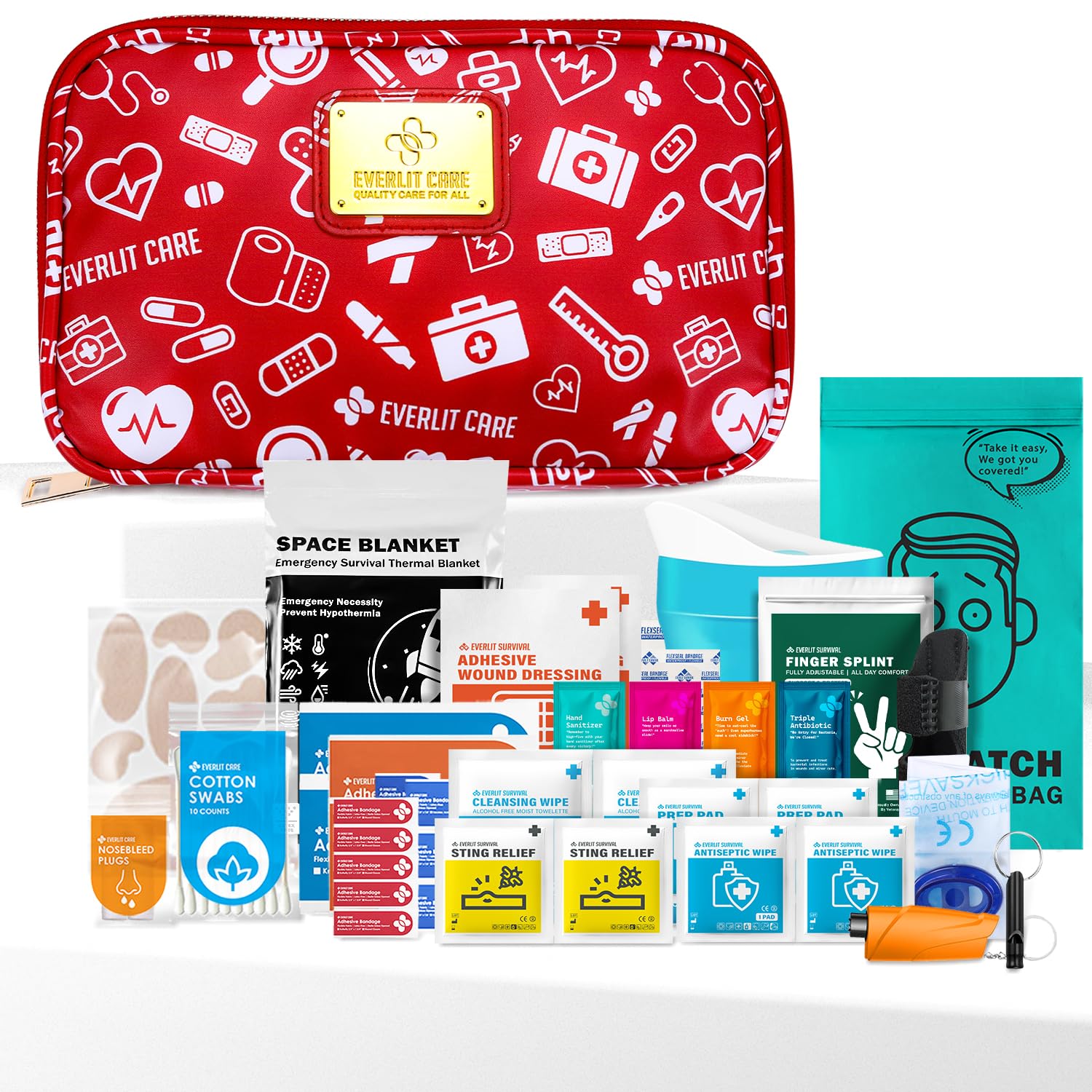 EVERLIT CARE car first aid kit closed for compact, stylish storage.