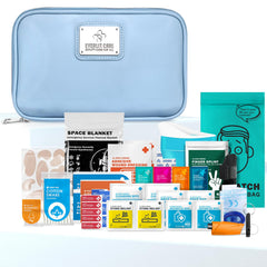EVERLIT CARE car first aid kit cyan closed for stylish road safety.