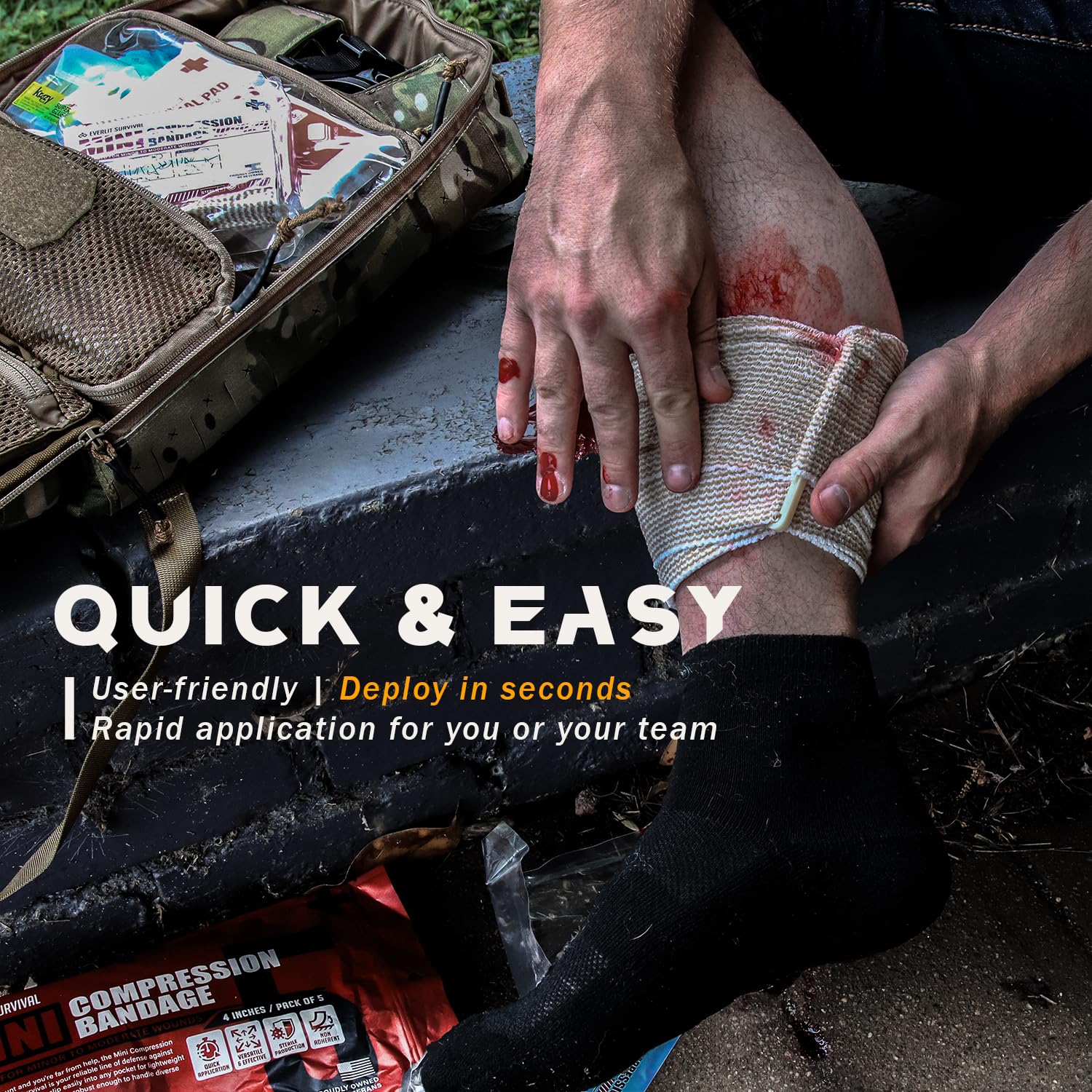 Everlit combat-proven design shown in professional trauma gear.