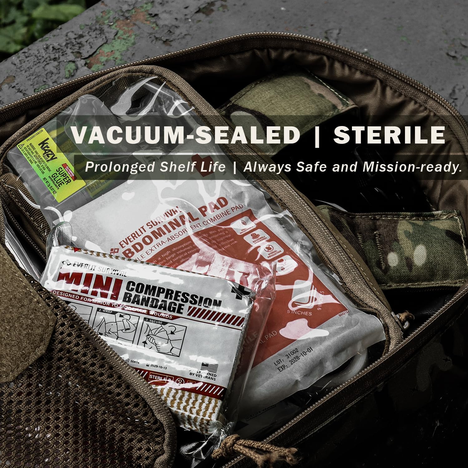 Everlit IFAK-ready trauma kit essential for emergencies.