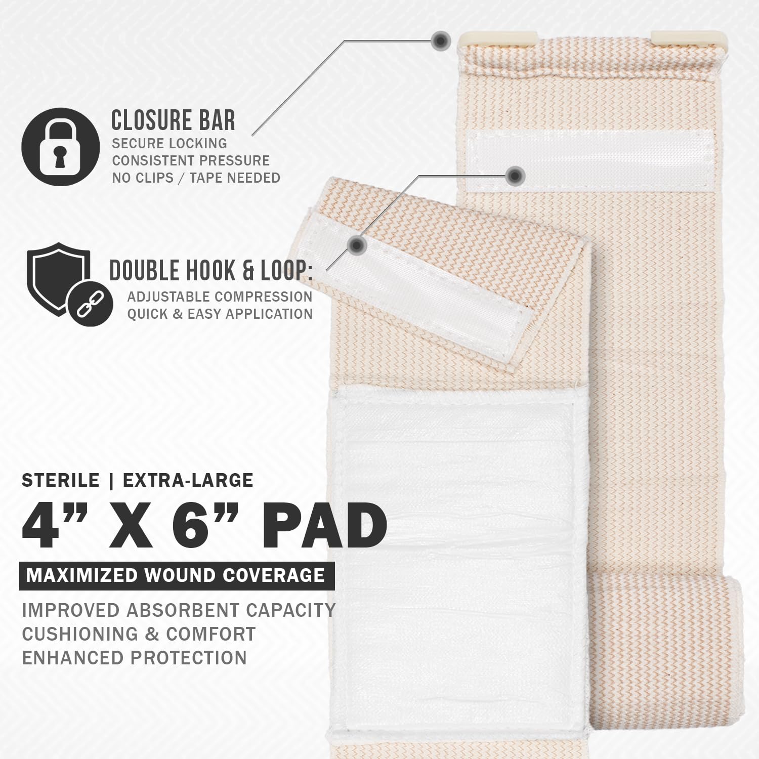 Everlit bandage pad 4x6 inch provides extensive wound coverage.