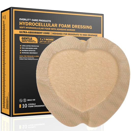 EVERLIT Sacrum Foam Dressing packaging highlights sterile, ready-to-use wound care.