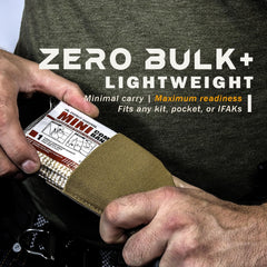 Elastic wrap extends over seven feet for secure compression.