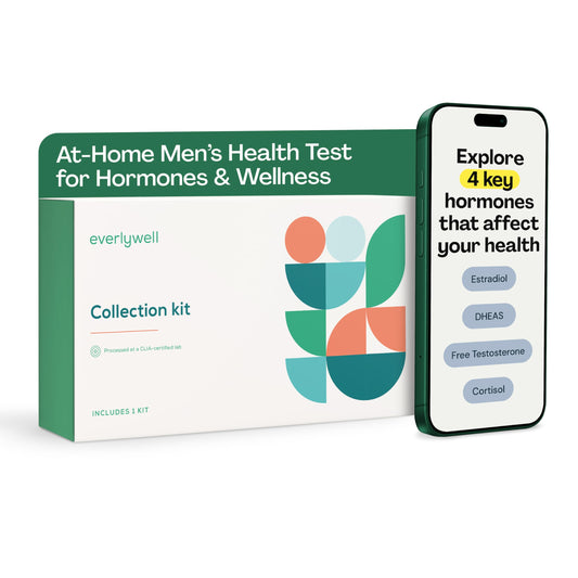 Everlywell Men's Health Test collection kit box for at-home sampling.