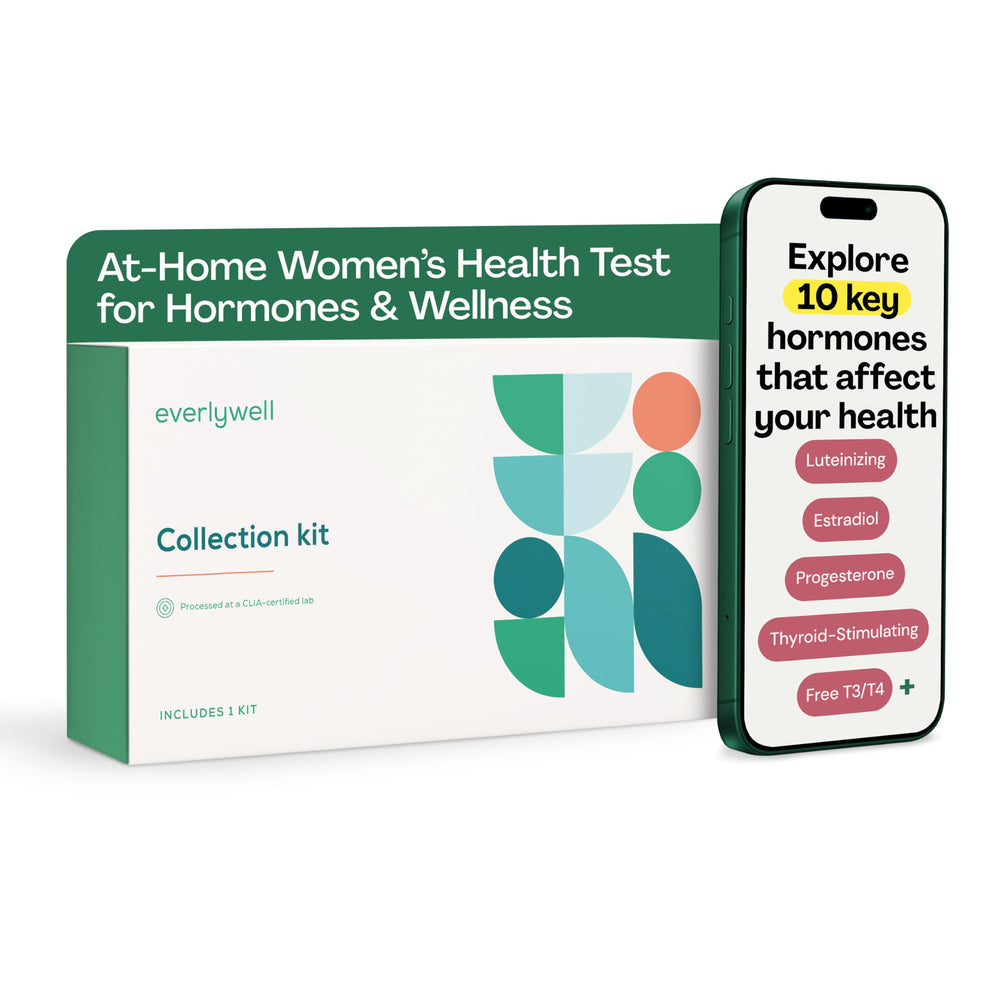 Everlywell Women’s Health Test kit front view for easy at-home sampling.