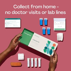Everlywell Women’s Health Test urine collection cup in use for convenient sampling.