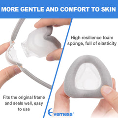 Everness AirTouch N20 memory foam cover detail highlights full-nose comfort.