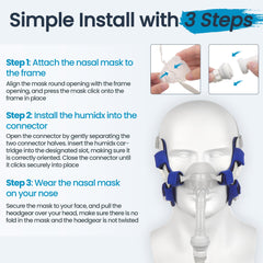 Everness durable frame system keeps the nasal mask secure throughout the night