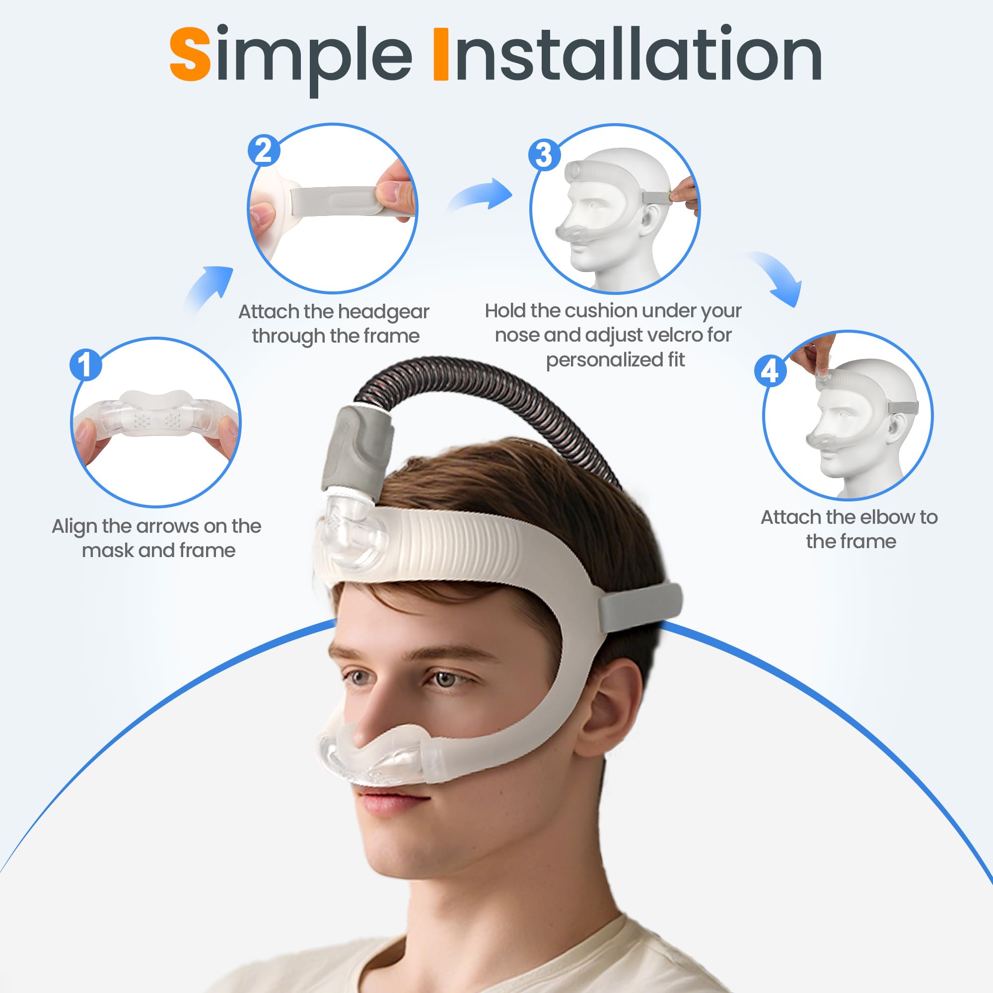 Everness low profile frame reduces facial pressure for comfortable sleep