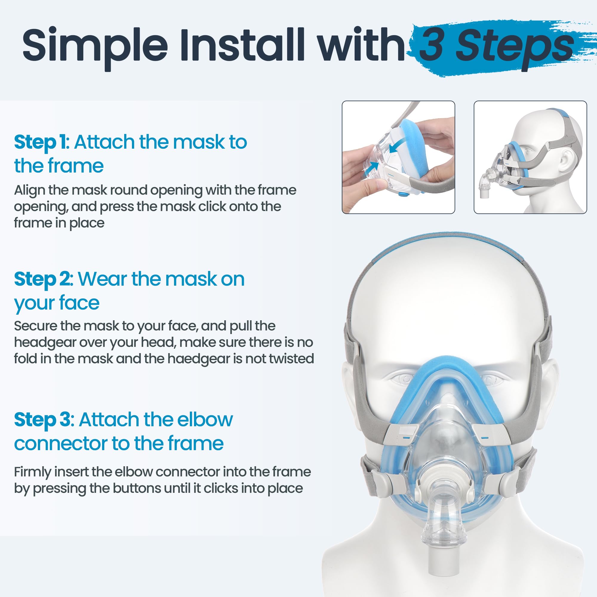 Everness nose area silicone seal supports a precise CPAP fit