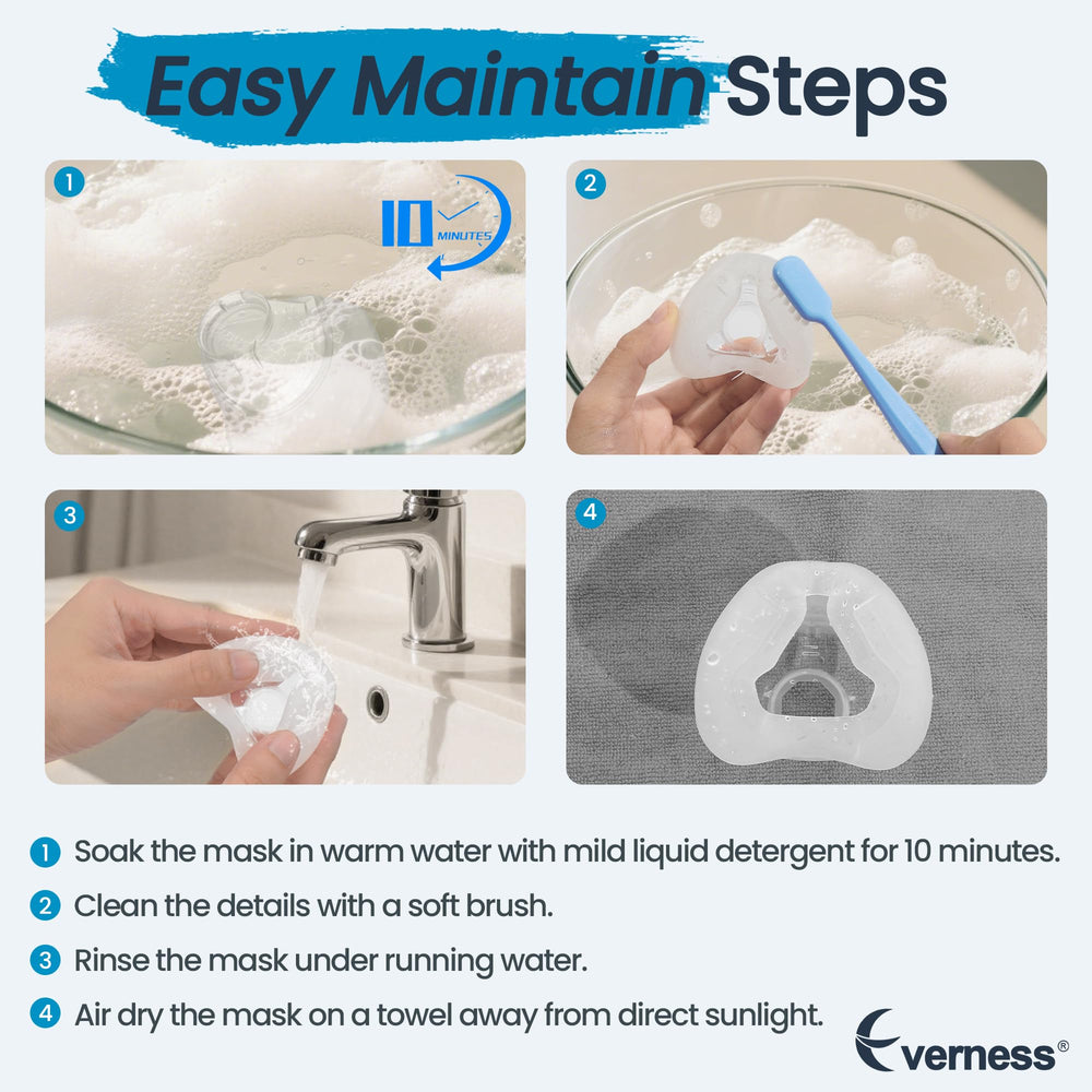 Everness snug-seal-n20 cushions help minimize air leakage for a steady fit.