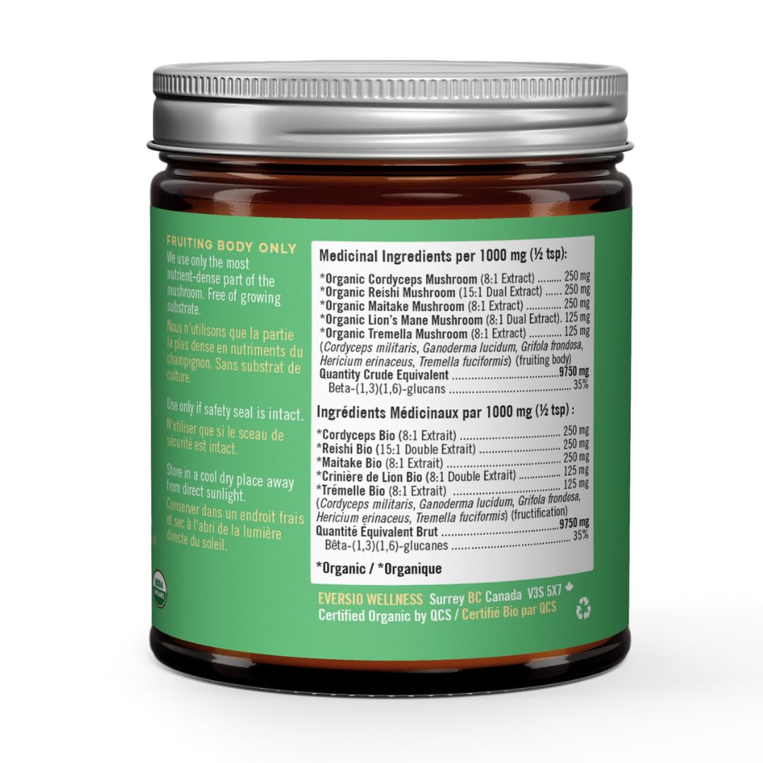 Eversio Wellness cordyceps-fruiting body extract close-up, promoting steady energy as part of a daily ritual.