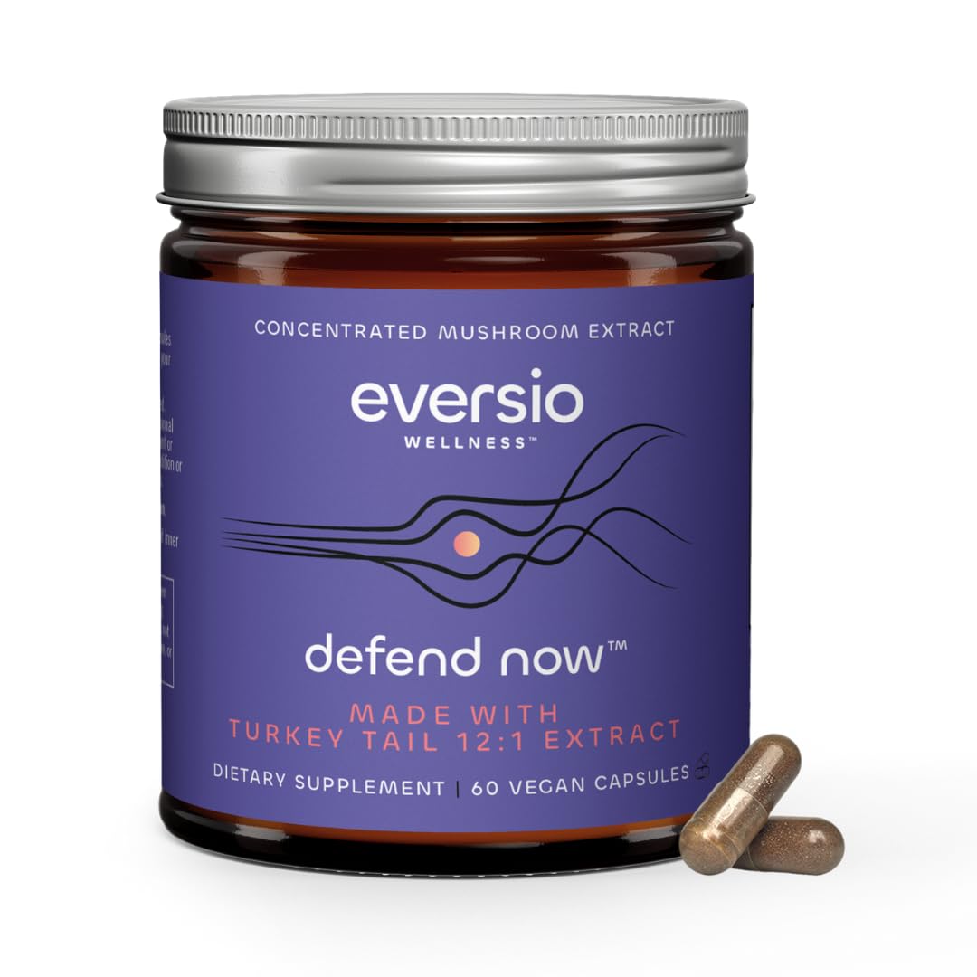 Eversio Wellness turkey tail capsules bottle for daily immune support.