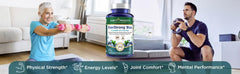EverStrong Blue co-factor blend illustration beside packaging suggesting enhanced daily performance.