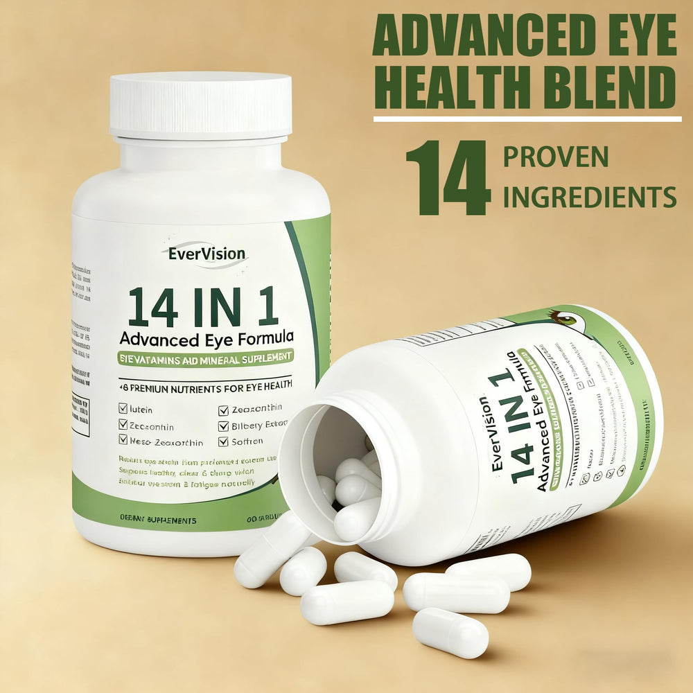 EverVision bilberry extract label close-up suggesting antioxidant support.