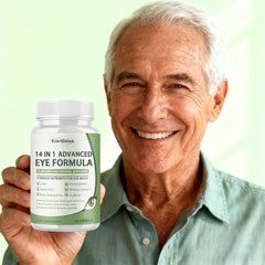 Evervision daily eye care routine image with capsules for focus during screen time.