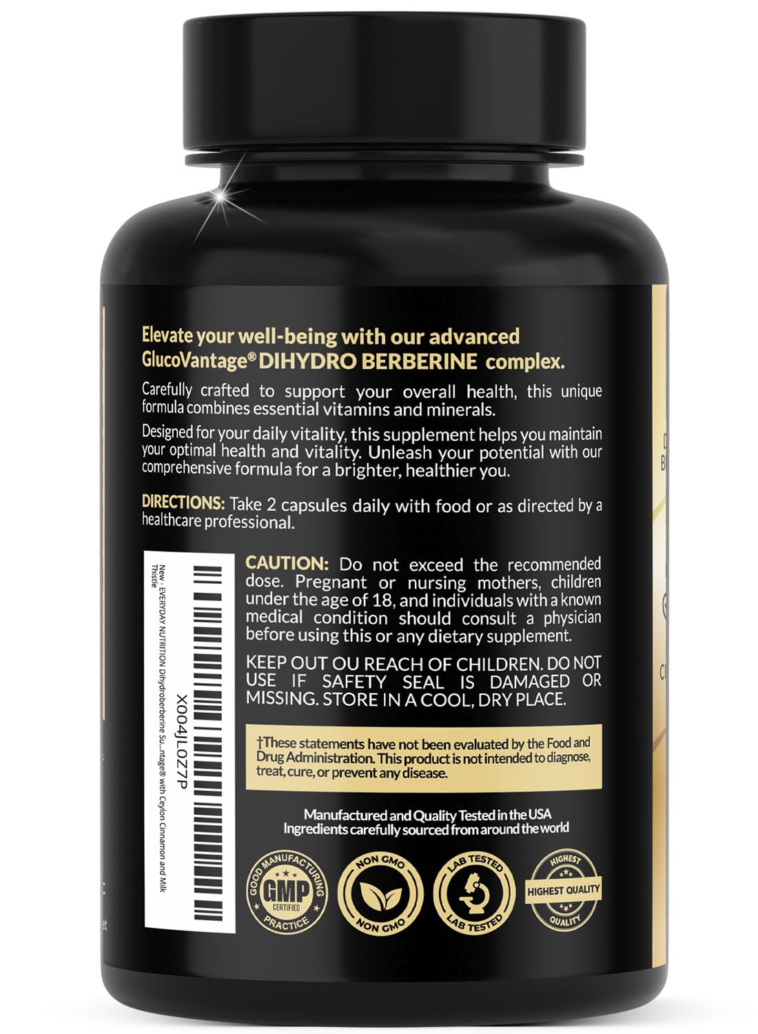 Everyday Nutrition Ceylon Cinnamon label emphasizing premium extract