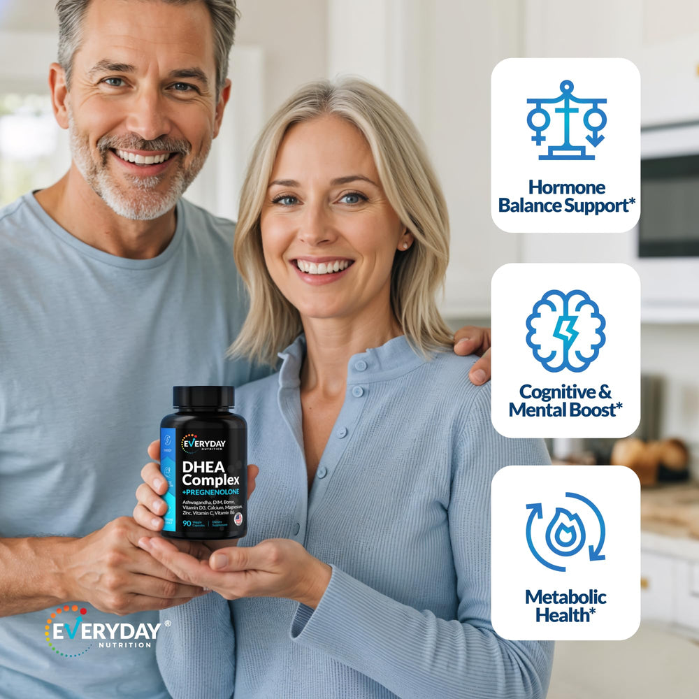 EVERYDAY NUTRITION Mineral blend bottle showing calcium, magnesium, zinc.