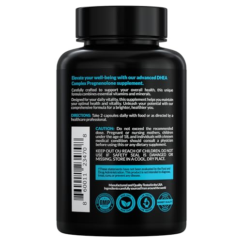 EVERYDAY NUTRITION Pregnenolone capsules close-up for hormonal balance exploration.