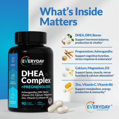 EVERYDAY NUTRITION Vitamin D3 label close-up for immune and bone health.