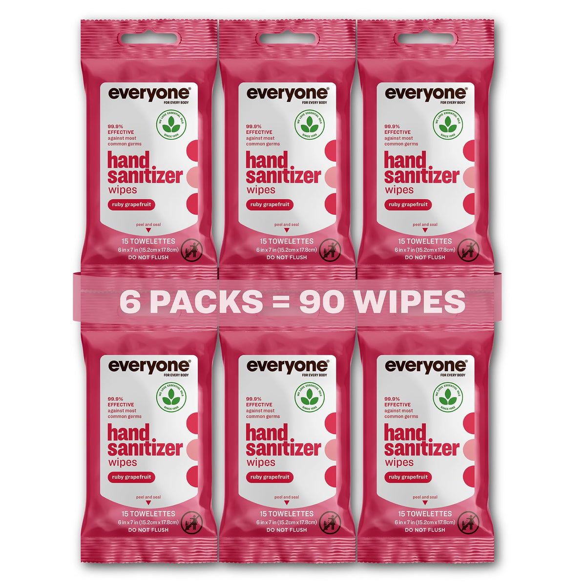 Everyone Ruby Grapefruit wipe in compact pack for on-the-go germ defense