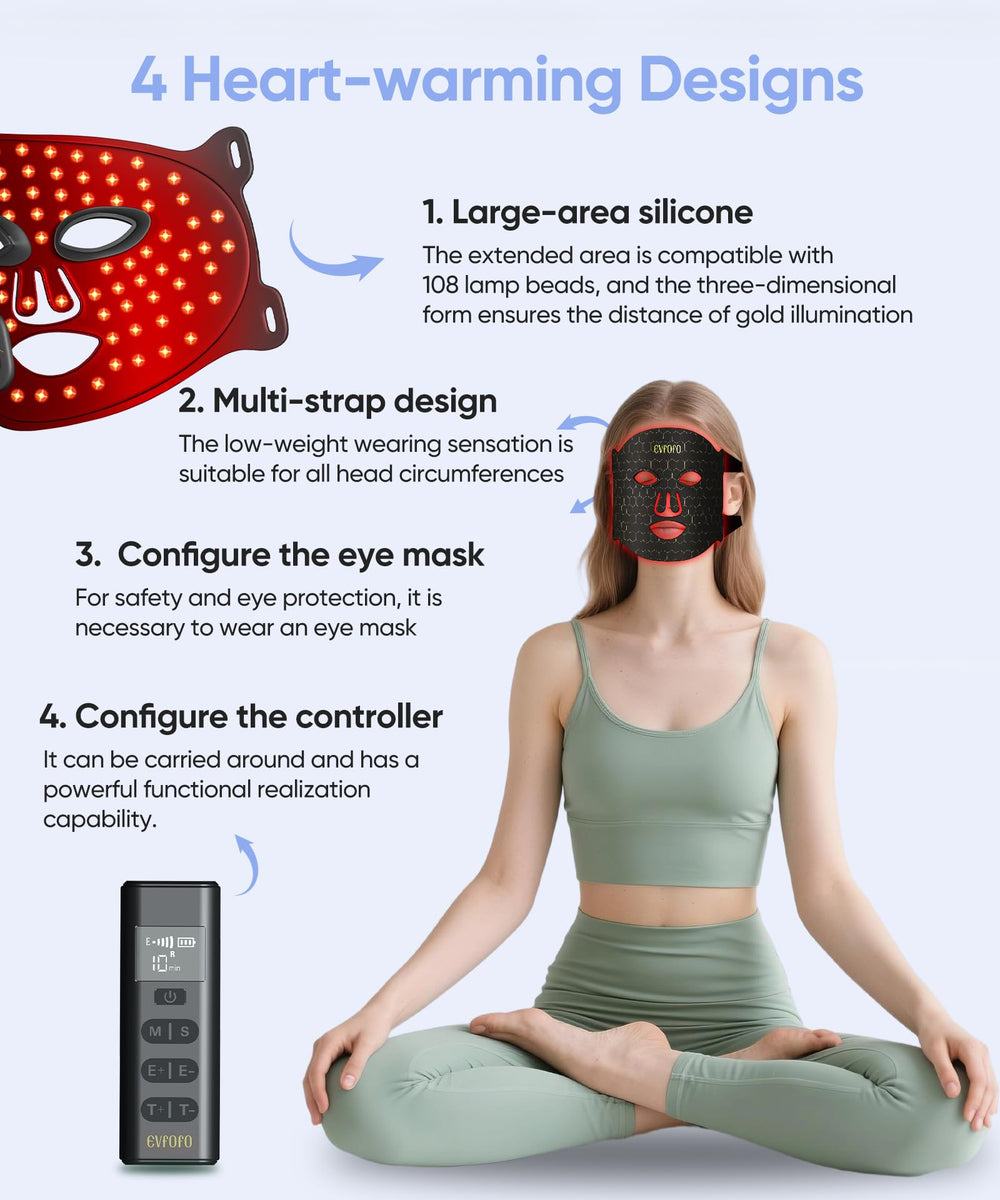 EVFOFO 850nm infrared light visualization highlights deeper coverage for skin care.