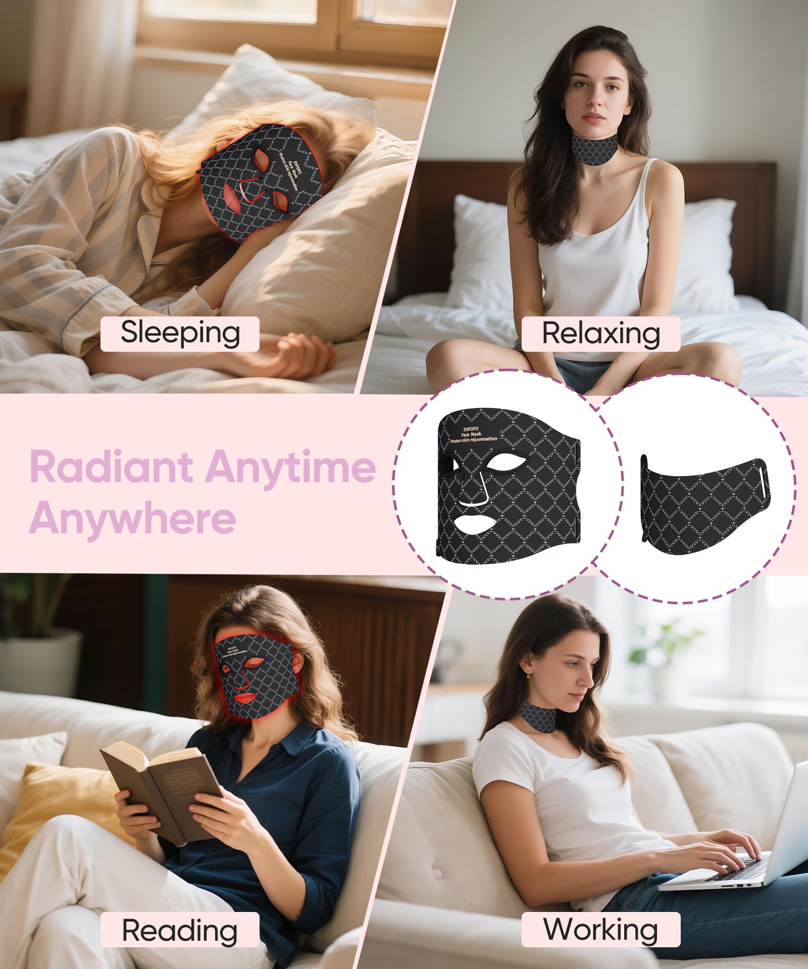 EVFOFO 850nm NIR light provides deeper reach for skin sessions.