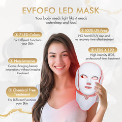 EVFOFO red light mask side view showing ergonomic, comfortable fit