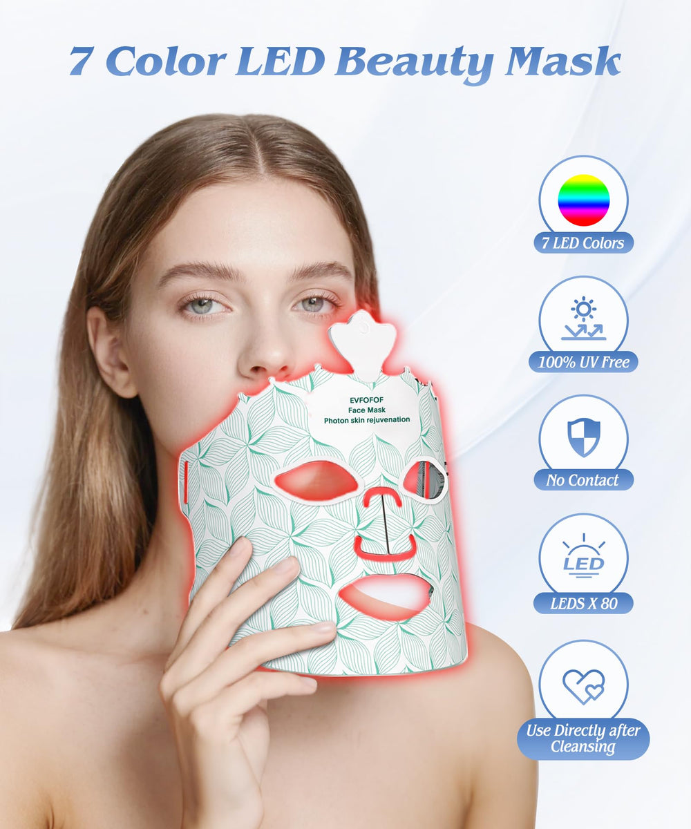 EVFOFO wireless mask on the face in a compact, travel-friendly setup for convenient use.